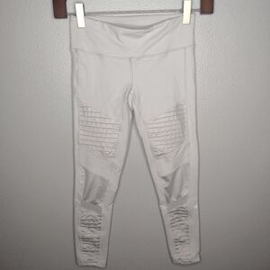 Alo Yoga Womens High Waist Moto Legging Size Small Gray Athleisure MM